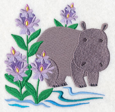 Hippo and Water Hyacinth