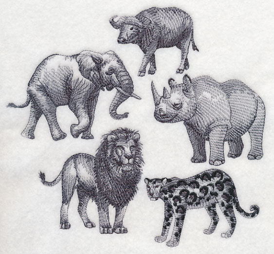 African Animals Sketch