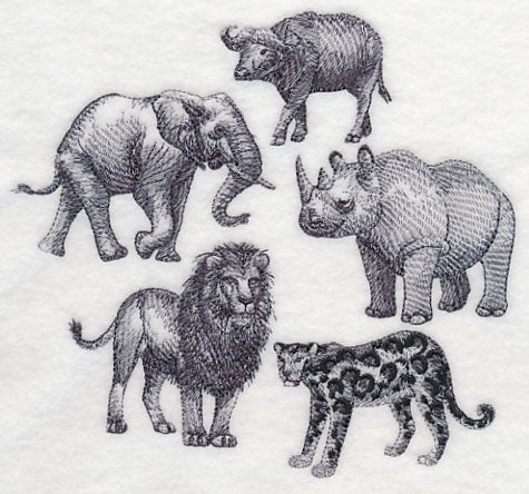 African Animals Sketch