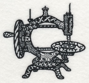 Vintage Sewing Machine 3 (Blackwork)