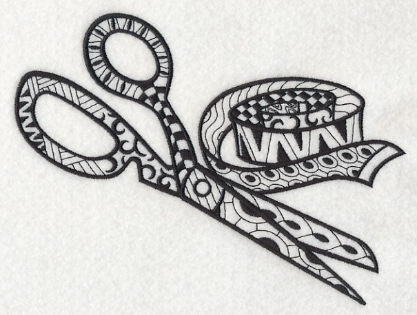 Scissors and Measuring Tape (Blackwork)