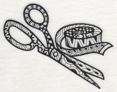 Scissors and Measuring Tape (Blackwork)