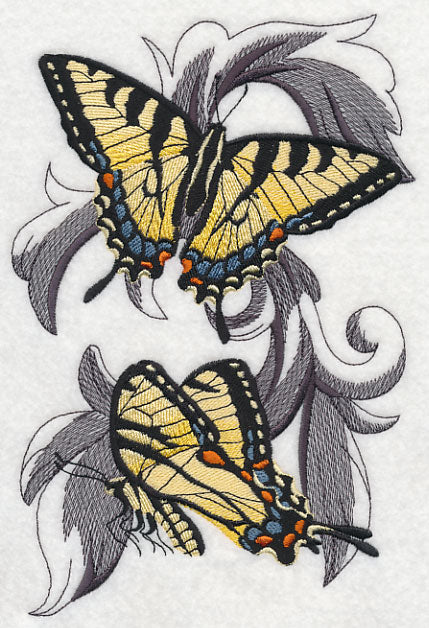Tiger Swallowtails with Baroque Background