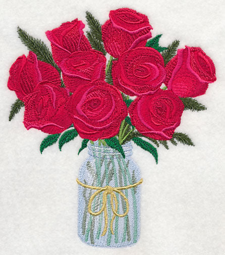 Roses in Mason Jar