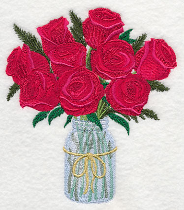 Roses in Mason Jar