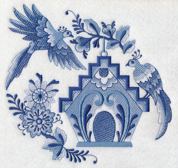 Delft Blue Birdhouse 3
