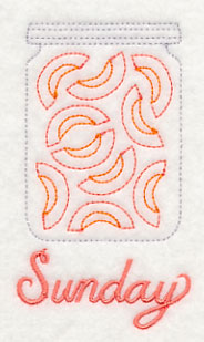 Canned Peaches on Sunday (Redwork)