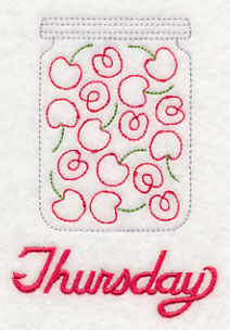 Canned Cherries on Thursday (Redwork)