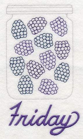 Canned Blackberries on Friday (Redwork)