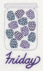 Canned Blackberries on Friday (Redwork)