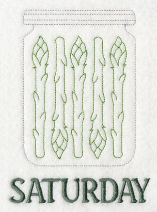 Canned Asparagus on Saturday (Redwork)