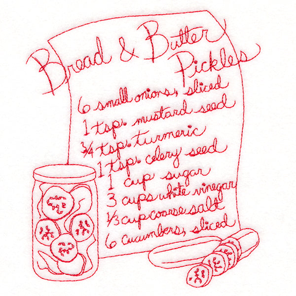 Bread and Butter Pickles (Redwork)