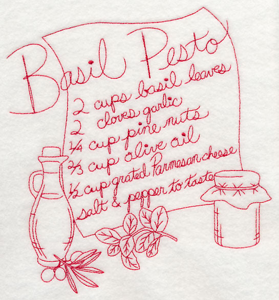 Basil Pesto (Redwork)