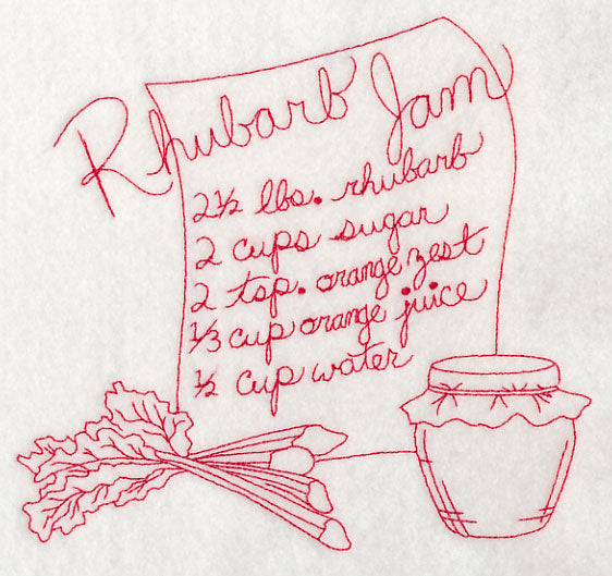 Rhubarb Jam (Redwork)