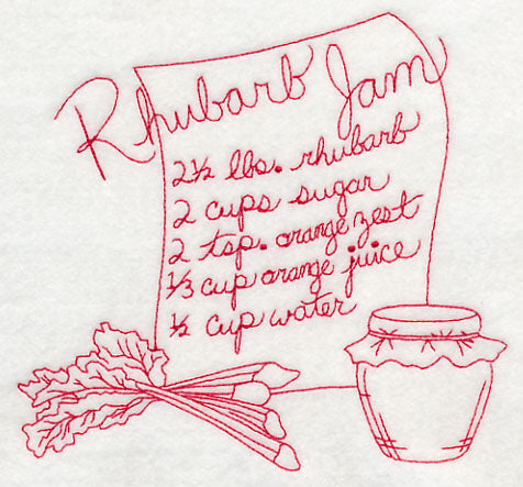 Rhubarb Jam (Redwork)