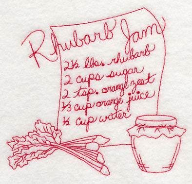 Rhubarb Jam (Redwork)