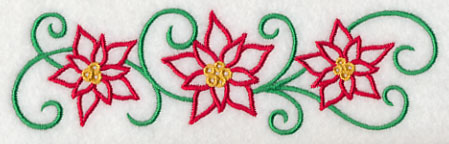 Art Nouveau Pretty Poinsettias Border