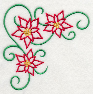Art Nouveau Pretty Poinsettias Corner