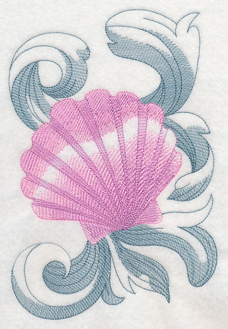 Clamshell with Baroque Background