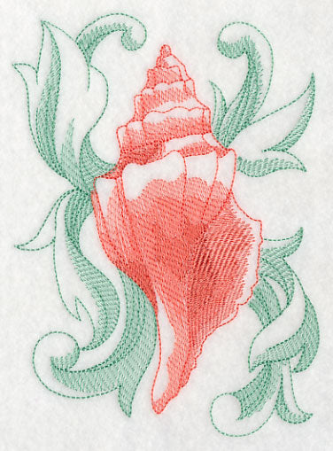 Conch Shell with Baroque Background