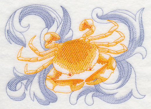 Crab with Baroque Background