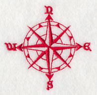Sailing the Ocean Blue - Compass (Redwork)