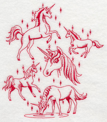 Unicorn Magic (Redwork)