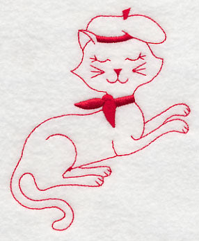 French Feline 1 (Redwork)