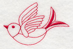 Bird in Flight (Redwork)