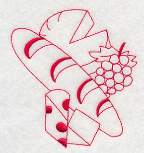 French Bread and Cheese (Redwork)