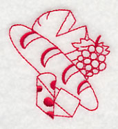 French Bread and Cheese (Redwork)