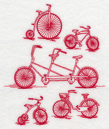 Antique Bicycles (Redwork)