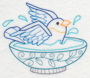 Bath Time Bird 4 (Vintage)