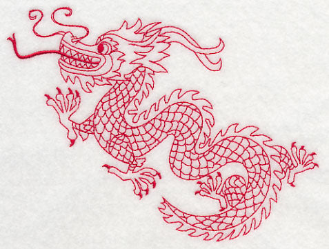 Chinese Dragon 1 (Redwork)