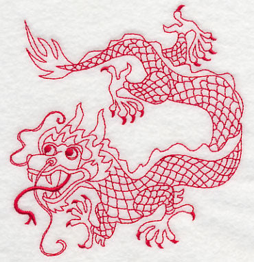 Chinese Dragon 3 (Redwork)