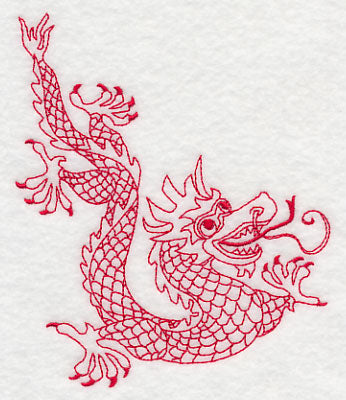 Chinese Dragon 4 (Redwork)