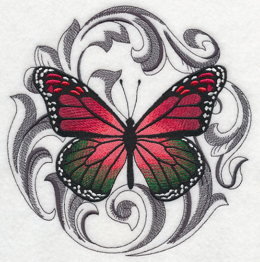 Christmas Butterfly with Baroque Background