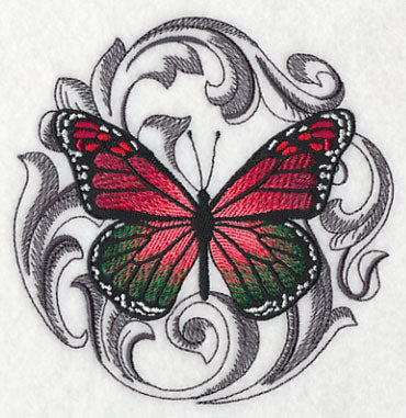 Christmas Butterfly with Baroque Background