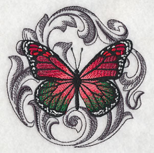 Christmas Butterfly with Baroque Background