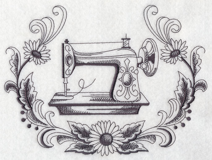 Antique Sewing Machine Wreath