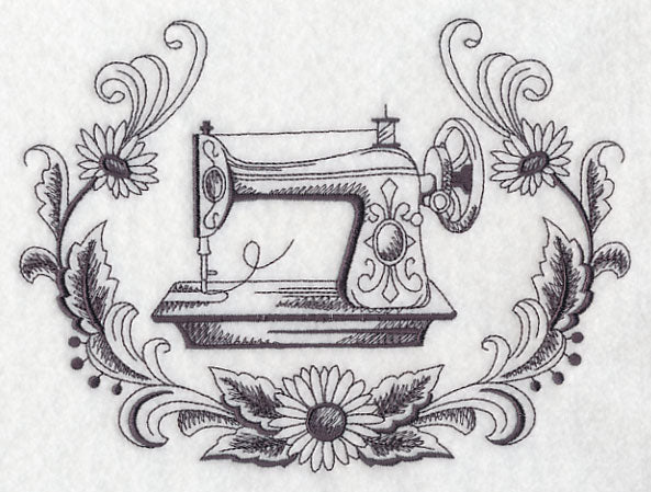 Antique Sewing Machine Wreath