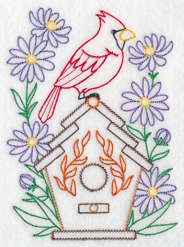 Cardinals and Asters (Vintage)