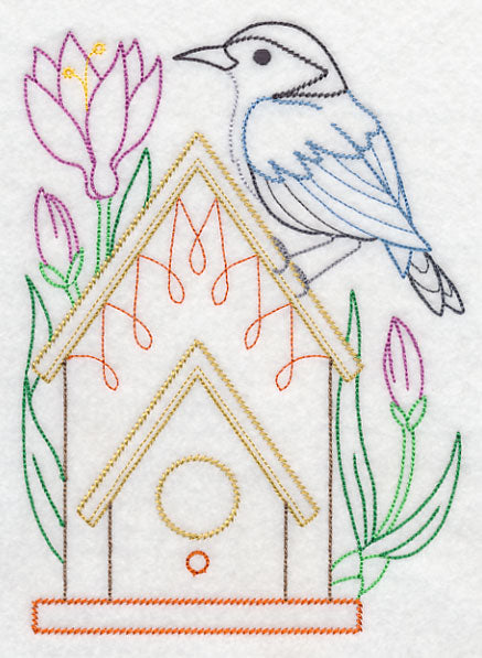 Nuthatch and Colchiums (Vintage)