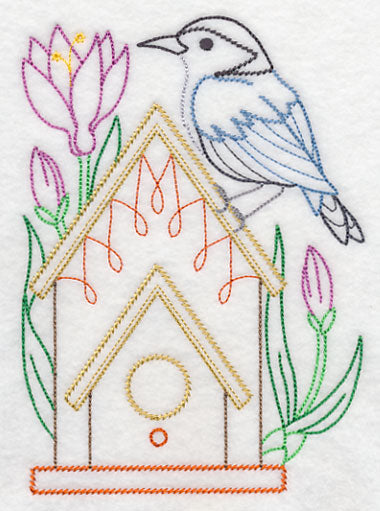 Nuthatch and Colchiums (Vintage)