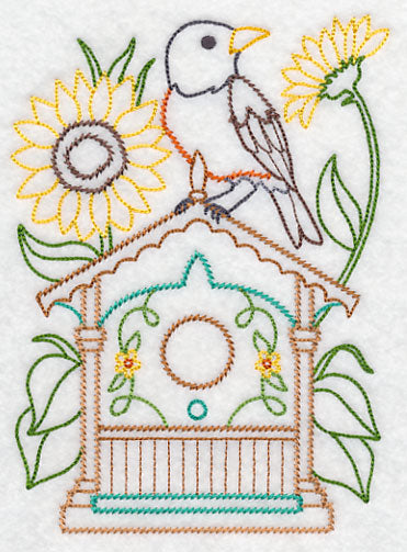 Robin and Sunflowers (Vintage)