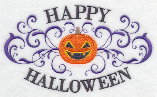 Happy Halloween with Jack-o-Lantern and Filigree