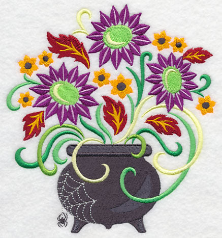 Ghoulish Blooms in Cauldron