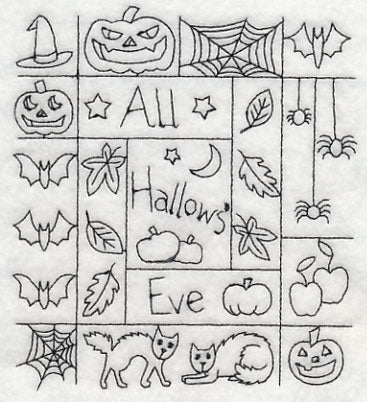 All Hallow's Eve Shadow Box (Blackwork)