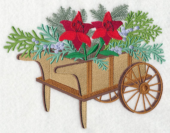 Christmas Flower Cart - Scarlet Lilies