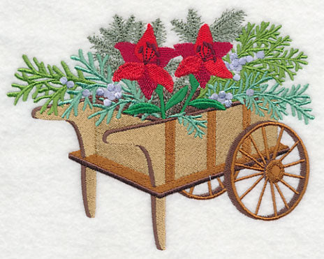 Christmas Flower Cart - Scarlet Lilies